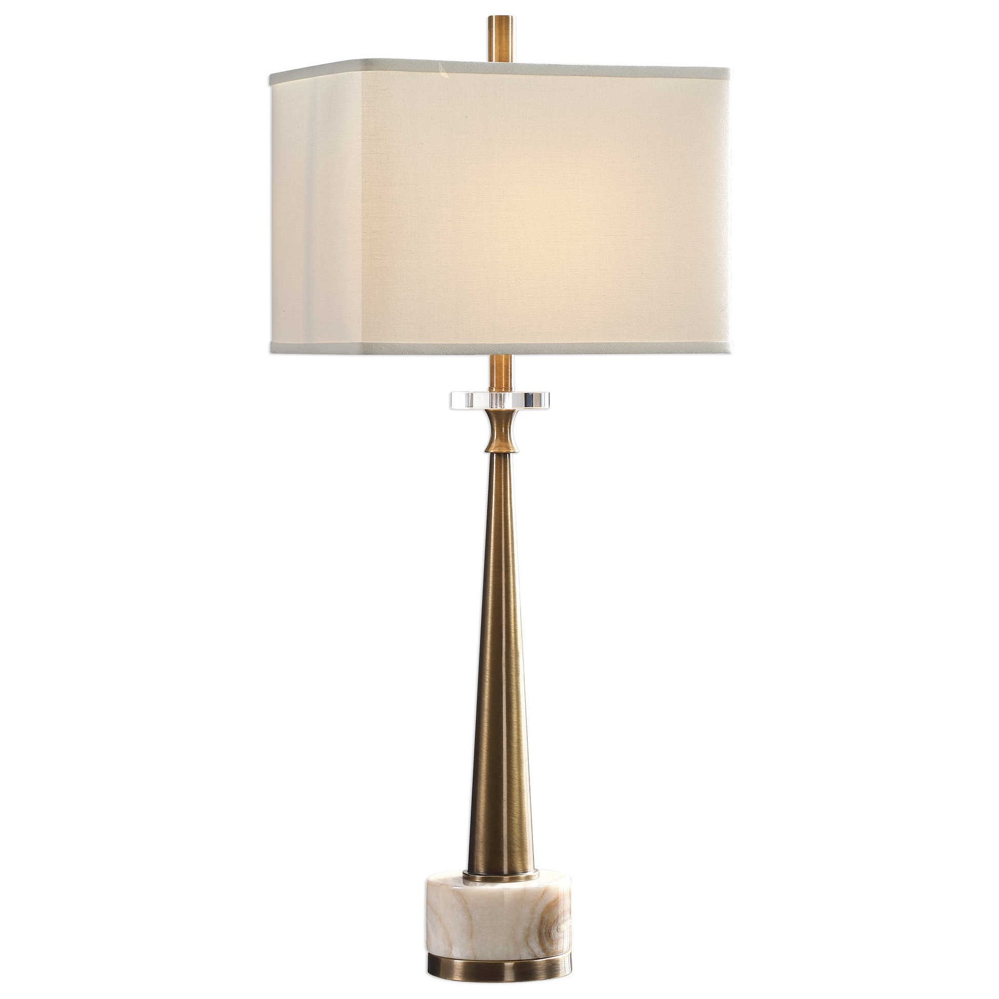 Uttermost Buffet Lamps 29616 1 Verner Tapered Brass Table Lamp Z
